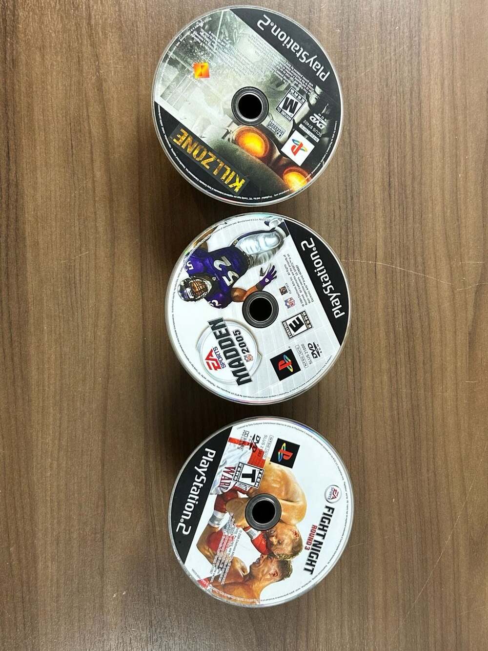 PS2 Game Lot 3 Killzone Madden NFL 2005 Fight Night Round 3 Disc Only Untested